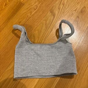 Forever 21 Heather Gray Ribbed Top